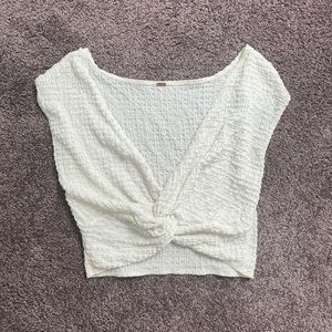 Free People White Twist Top